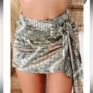 Lena Satin Paisley Skort